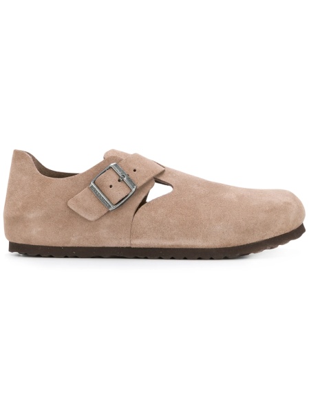 Mocasini Birkenstock neutri din piele intoarsa