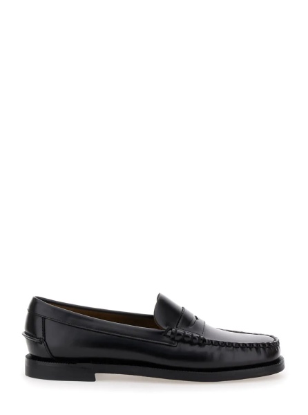 Mocasini Loafers 'CLASSIC DAN WOMAN' Black with Rounded Toe in Leather