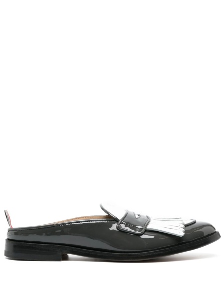 Mocasini Thom Browne gri din piele