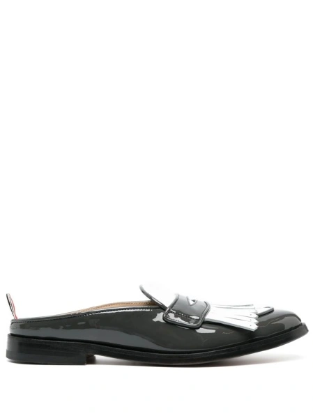 Mocasini Thom Browne gri din piele