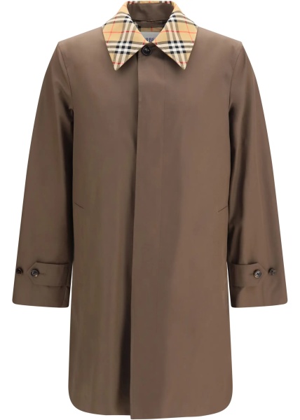 Paltoane Tottenham cotton gabardine Coat with Check collar