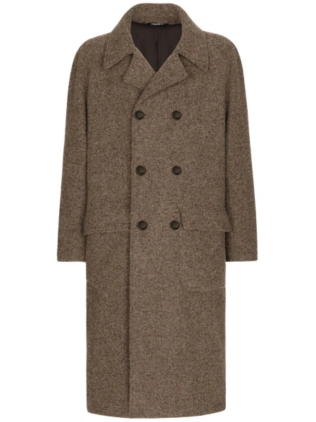 Palton Dolce & Gabbana neutru din alpaca si nylon