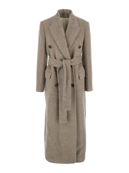 Palton Golden Goose bej din lana si mohair