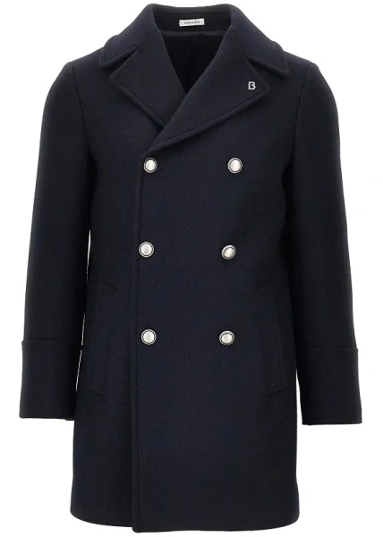 Palton Wool-blend double-breasted peacoat