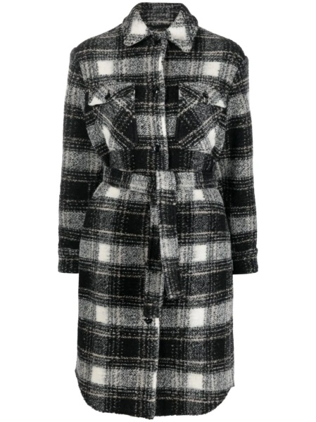 Palton Woolrich negru din fibre si lana