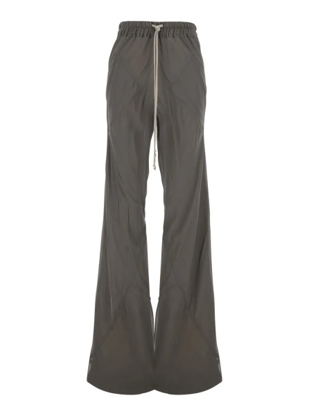 Pantaloni Bias Pants with Elastic Waist and Drawstring in Fabric and Silk Blend for Women