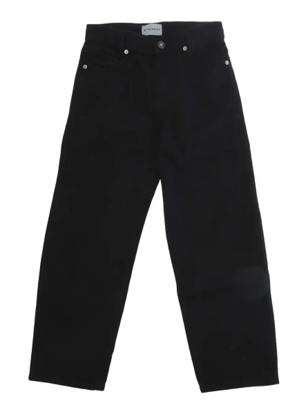 Pantaloni Black jeans with back logo patch and back logo lettering embroidery in denim for boy