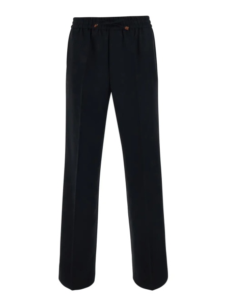 Pantaloni Black Pants with elasticated drawstring waist in Blend wool for men