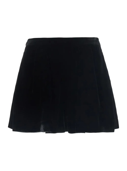 Pantaloni Black Shorts with hidden side closure and wide leg in Blend viscose women