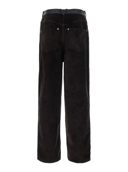 Pantaloni Brown pants with five-pocket design in corduroy for men