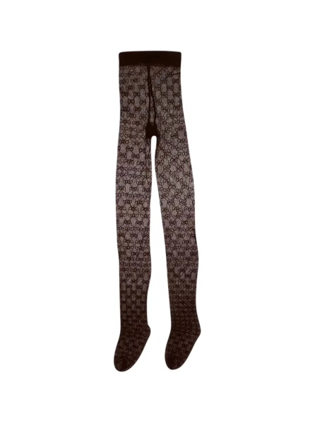 Pantaloni Brown tights with all-over GG motif in Tech Fabric women