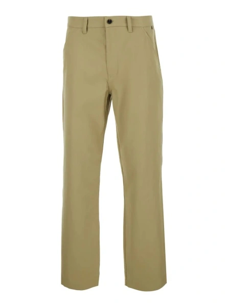 Pantaloni Burberry bej din bumbac