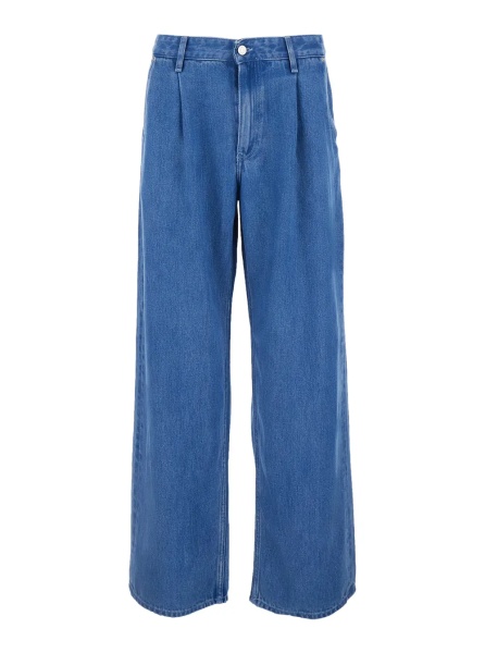 Pantaloni 'Camden' Blue High-waisted Jeans with logo patch on the back in Cotton Men