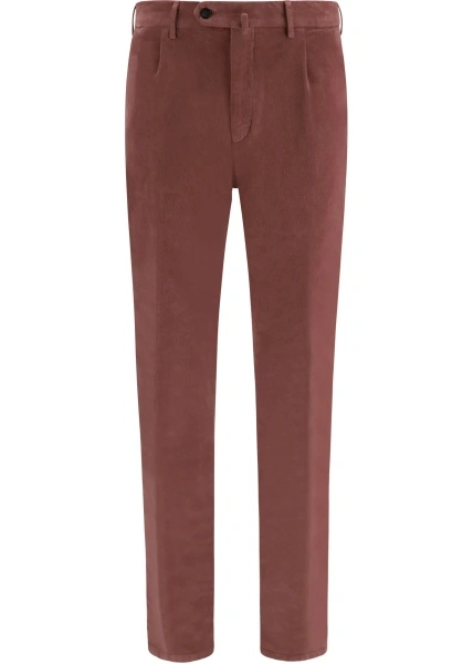 Pantaloni casual GERMANO multicolor din catifea reiata