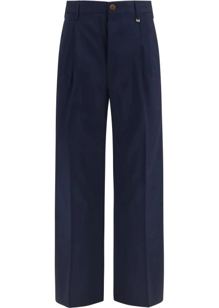 Pantaloni casual Vivienne Westwood albastri din lana