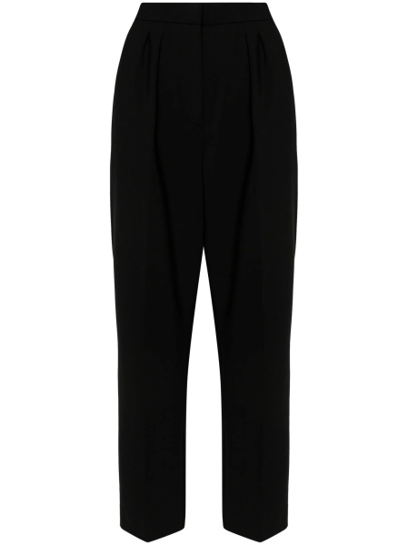Pantaloni conici Max Mara negri din elastan si lana