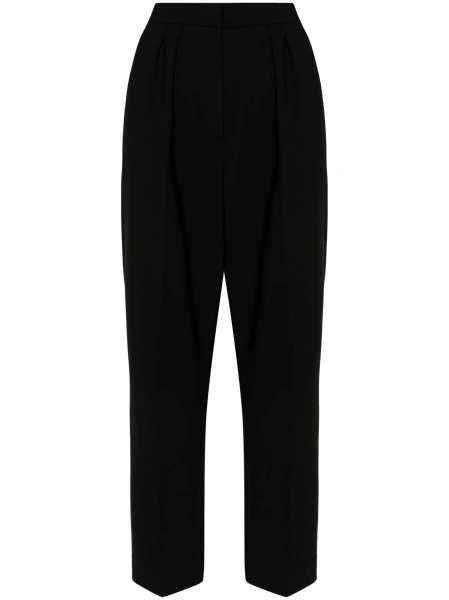 Pantaloni conici Max Mara negri din elastan si lana