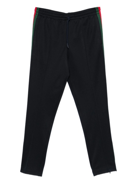 Pantaloni de trening Gucci albastri din bumbac si polyester