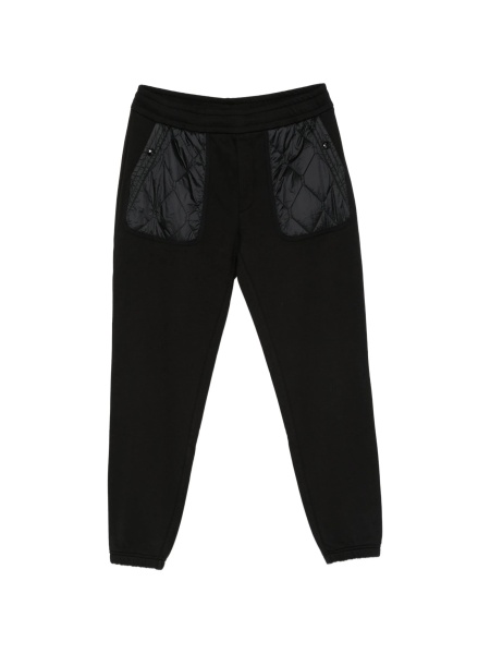 Pantaloni de trening Moncler negri din elastan si bumbac