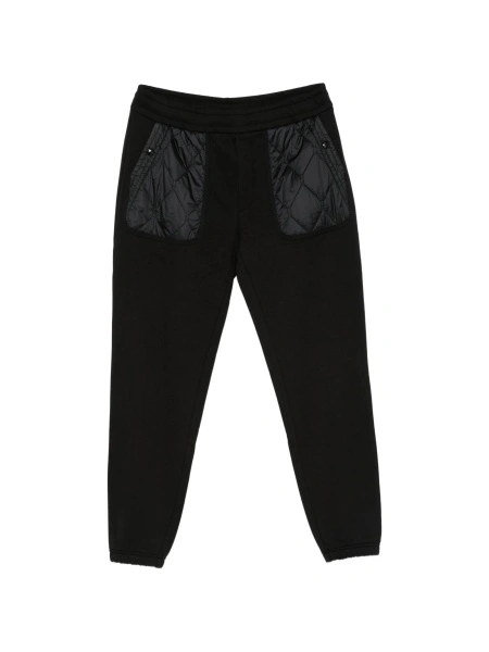 Pantaloni de trening Moncler negri din elastan si bumbac