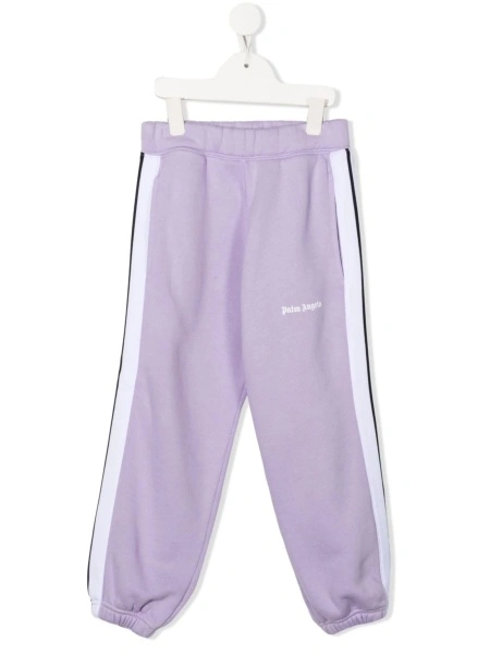 Pantaloni de trening Palm Angels violet din polyester si bumbac