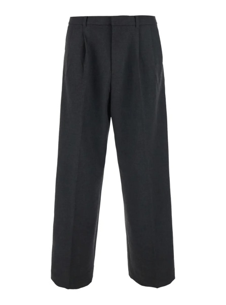 Pantaloni DOUBLE PLEATED WIDE SLACKS with wide pleats and soft fabric Gray Men