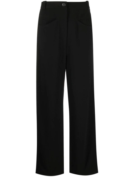 Pantaloni drepti Khaite negri din vascoza si lana