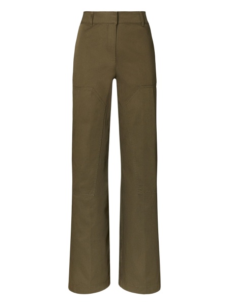 Pantaloni drepti Tory Burch verzi