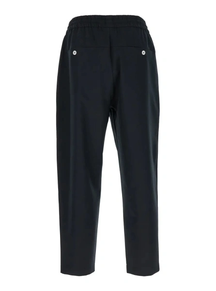 Pantaloni DRÔLE DE MONSIEUR negri din lana 'Le Pantalon Cropped'
