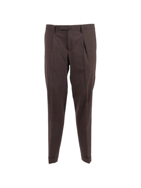 Pantaloni eleganti Briglia maro din material textil