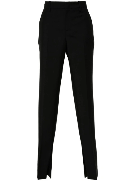 Pantaloni eleganti Gucci Horsebit negri din mohair si lana