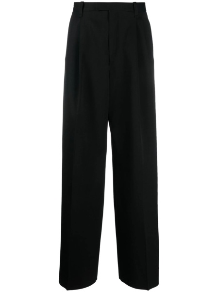 Pantaloni eleganti Lanvin negri din lana si corn