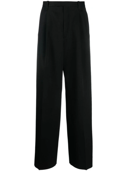 Pantaloni eleganti Lanvin negri din lana si corn