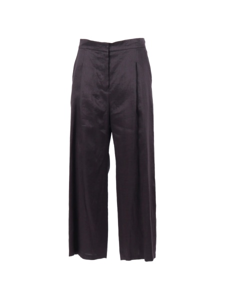 Pantaloni eleganti MaxMara Studio negri din ramie