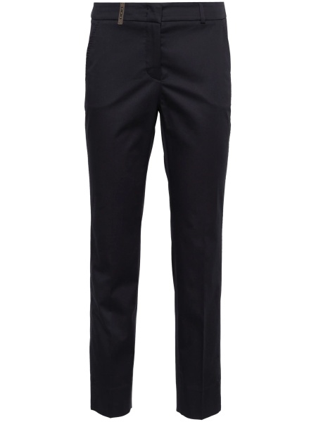 Pantaloni eleganti Peserico albastri din bumbac si elastan