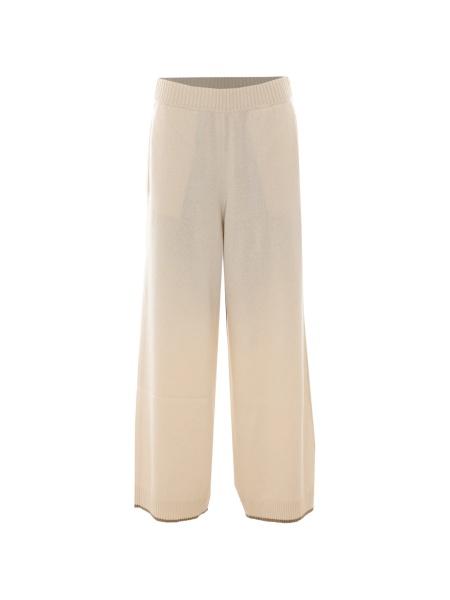 Pantaloni evazati Brunello Cucinelli neutri din casmir