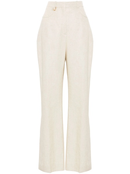 Pantaloni evazati JACQUEMUS neutri din vascoza si in