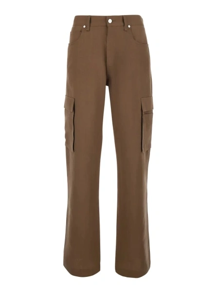 Pantaloni Fendi maro din in