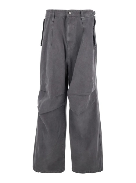 Pantaloni Grey Pants with Belt Loops in Cotton Man