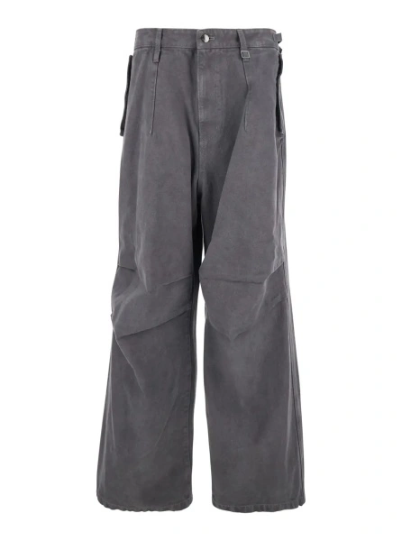 Pantaloni Grey Pants with Belt Loops in Cotton Man
