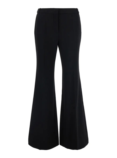 Pantaloni 'Iman' Black Pants with High Waist and Wide Leg in Viscose Blend for Women