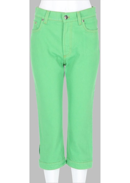 Pantaloni Jeans "Capri" Con Patch Medusa
