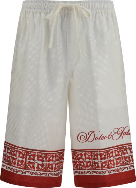 Pantaloni Maiolica print jacquard twill Shorts