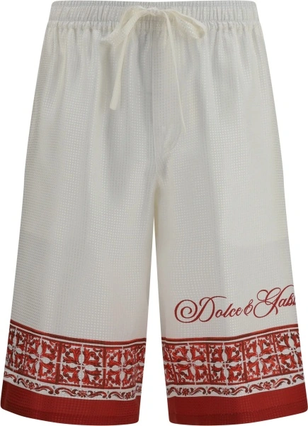 Pantaloni Maiolica print jacquard twill Shorts
