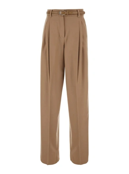 Pantaloni MaxMara Studio bej din lana
