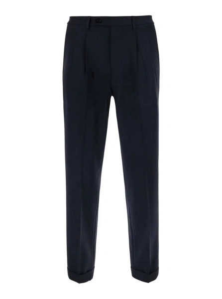 Pantaloni MICHAEL COAL albastri din lana