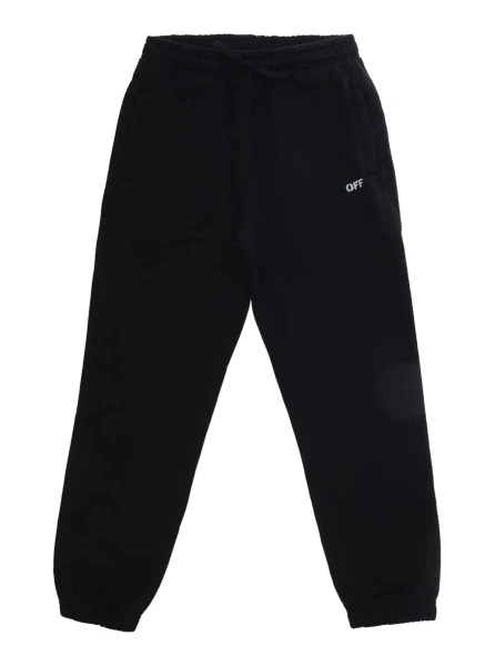 Pantaloni Off-White negri din bumbac