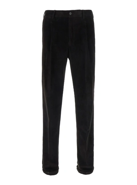Pantaloni PT TORINO maro din catifea