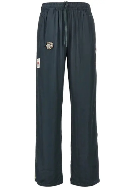 Pantaloni Satin track pants with patches