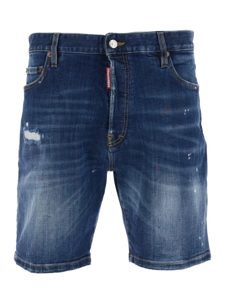 Pantaloni scurti DSQUARED2 albastri din denim 'Marine'